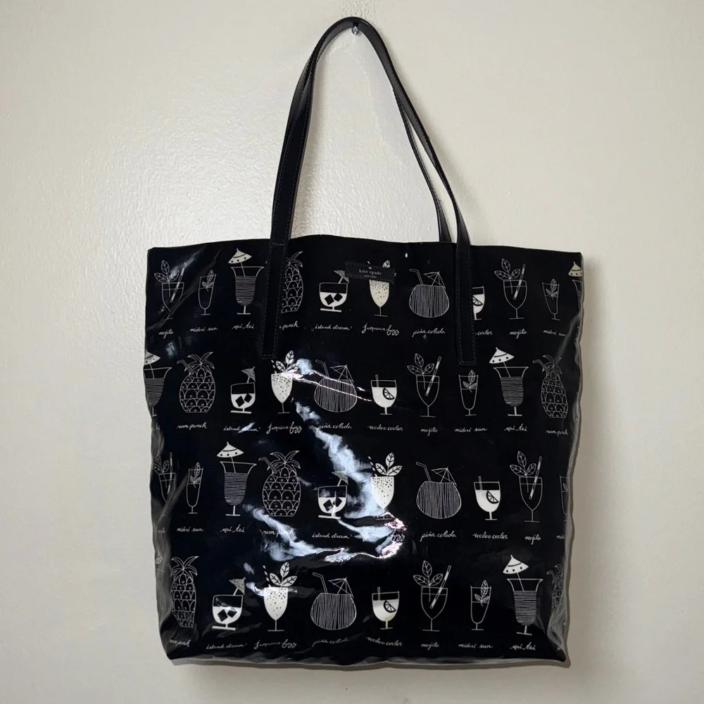 Kate Spade‎ New York Coated Canvas Drink Print Tote Bag